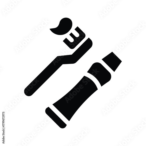 toothbrush glyph icon illustration vector graphic.eps
