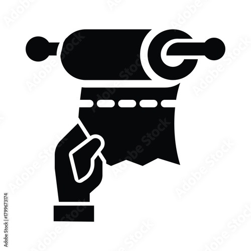 toilet paper glyph icon illustration vector graphic.eps