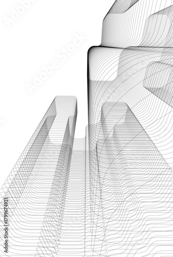 Architectural drawings vector 3d drawing