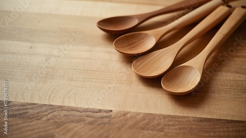 wooden spoons on wooden table