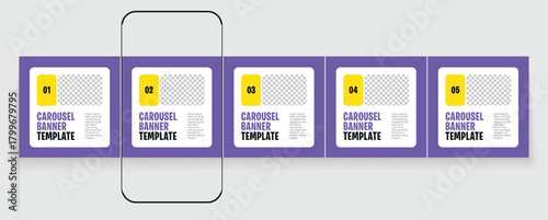 Set of LinkedIn carousel post, social media Instagram carousel post, modern and editable business carousel template design	