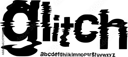 Glitch Distorted Display Font – Wave Error Alphabet untuk Futuristic Digital Typography Designs