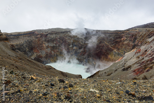 Photos The Nakadake crater is a larger active crater of the Mount Aso volcano allowing