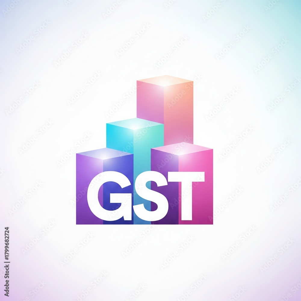 Obraz premium GST Upward Blocks. Geometric Growth Concept Background.