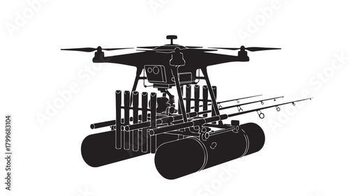 Innovative fishing drone concept for anglers seeking next-level technology and angling experiences, showcasing modern design and the future of recreational fishing
