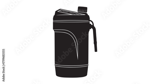 Sleek black shaker bottle for protein and fitness drinks, perfect for gym workouts and healthy lifestyles, stay hydrated with this trendy reusable container