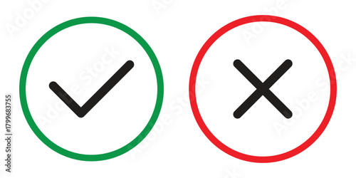 tick and cross vector symbol