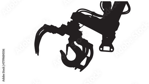 Powerful crane hook silhouette ready for heavy lifting in industrial projects and construction designs, a bold statement for strength, engineering, and precision work