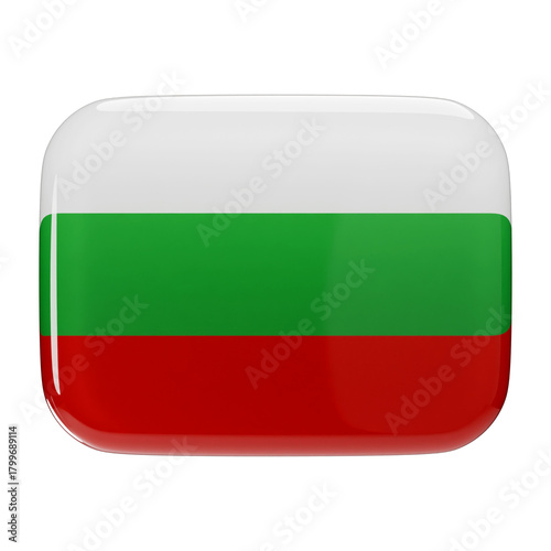 Free Download Glossy 3D Icon of the Bulgaria Flag, Suitable for European Travel, Balkan Business, International Relations, and Geo-political Graphics. - GFXLoad