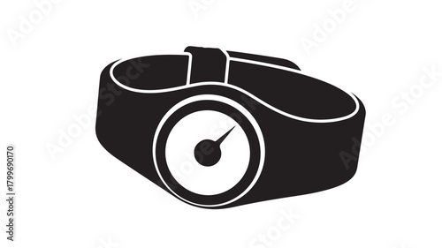 Visualize your fitness goals with this sleek, black and white monochrome tracker graphic, perfect for a modern health campaign or minimalist design project to inspire wellness