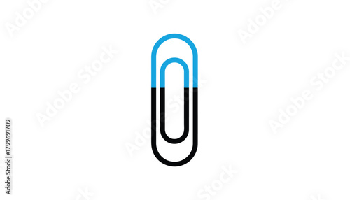 Minimalist paper clip illustration simple flat element isolated on white background