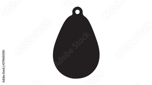 Textured black teardrop pendant with loop for jewelry design, isolated on a clean white background, showcasing a unique artisanal aesthetic perfect for modern fashion.