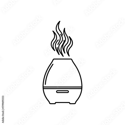 “Aroma Diffuser Icon – Essential Oil Humidifier Line Art for Wellness & Home Decor”