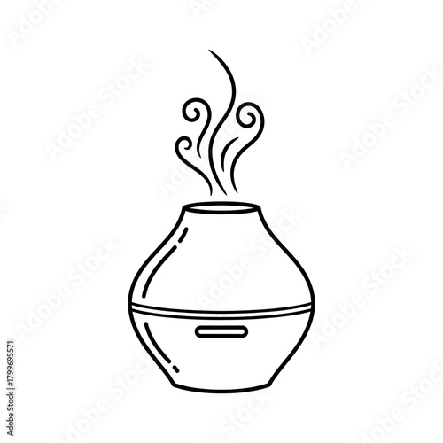 “Aroma Diffuser Icon – Essential Oil Humidifier Line Art for Wellness & Home Decor”