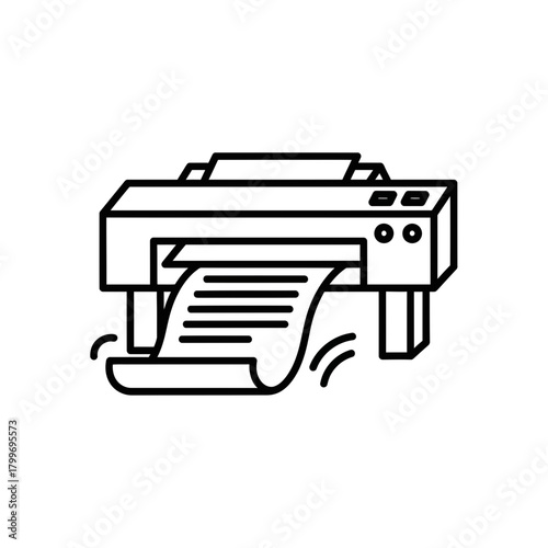 “Large Format Printer Icon – Print Machine Line Art for Office & Graphic Design”