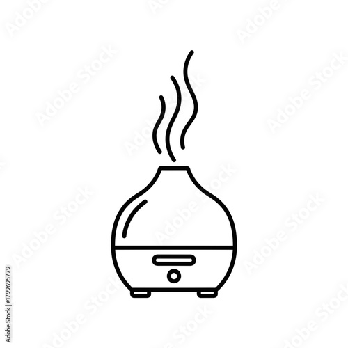 “Aroma Diffuser Icon – Essential Oil Humidifier Line Art for Wellness & Home Decor”