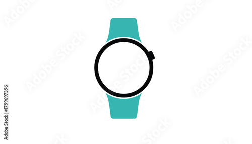 Smartwatch illustration minimalist flat isolated on white background app and infographic use