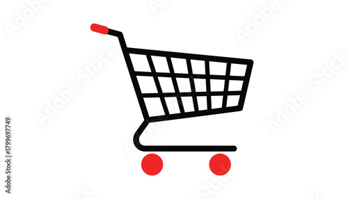 Shopping cart icon simple flat illustration e-commerce isolated on white background