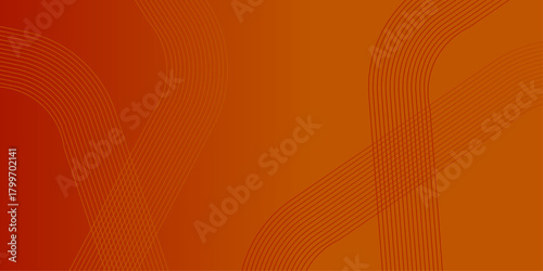 Autumn bright abstract orange background with lines.  Abstract red and yellow gradient background with curved wavy lines. Fluid gradient shapes composition. Futuristic design posters. Trendy.