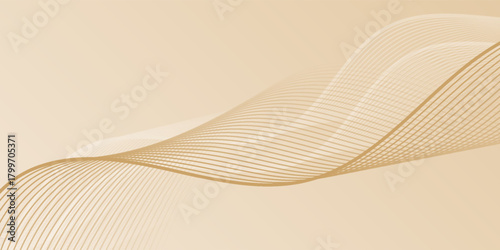 Gold background with abstract shining lines. minimalist background. abstract wavy lines background.