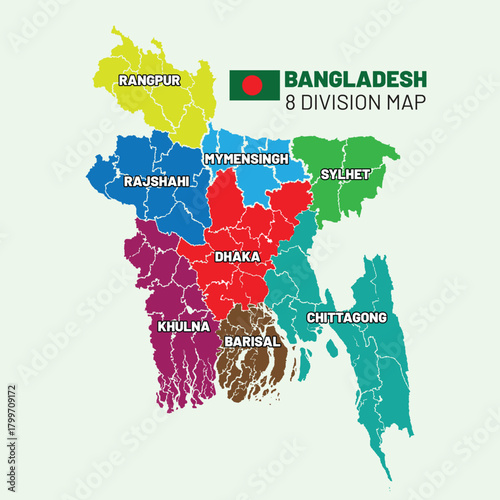 8 Divisions Map of Bangladesh | Bangladesh Map 
