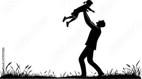 silhouette of father lifting child in the air whi