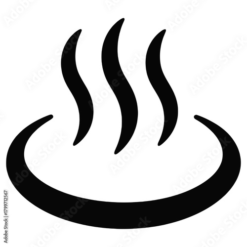 Hot Spring Onsen Symbol Icon representing hot springs, relaxation, bathing culture, and spa wellness