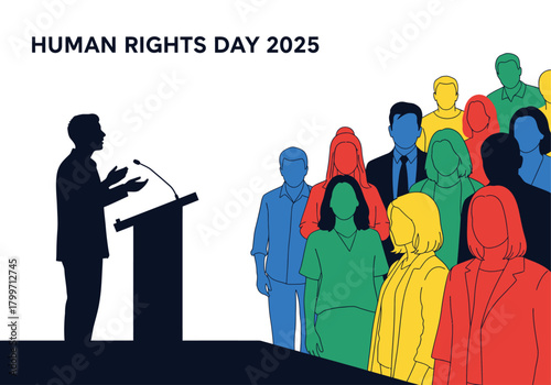 Human Rights Day 2025 Illustration Diversity, Speech, Equality