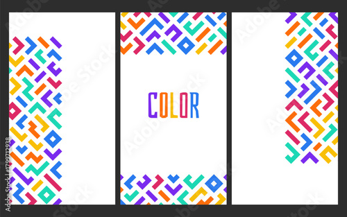 Abstract Geometric Colorful Pattern with Unique Shapes and Decorative Elements