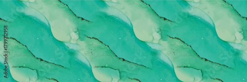 Green Seamless Watercolor. Gold Light Seamless Repeat. Modern Abstract Painting. Foil Marble Background. Luxury Marble. Vector Ink Watercolor. Blue Art Paint. Marble Alcohol Ink. Copper Water Color.