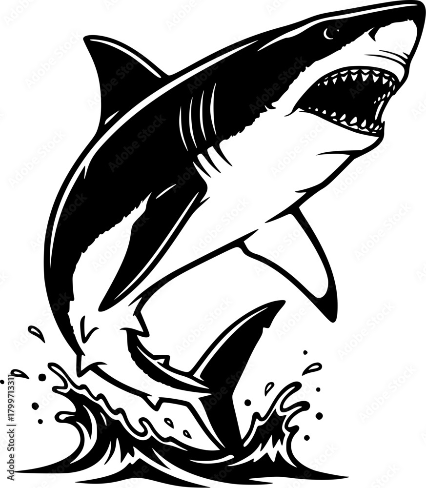 Naklejka premium shark vector illustration