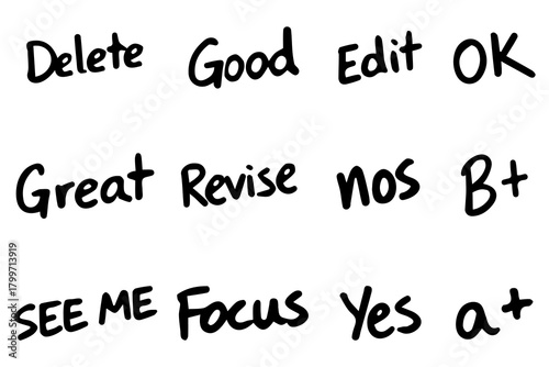 hand drawn short fun messages, decorative elements for design