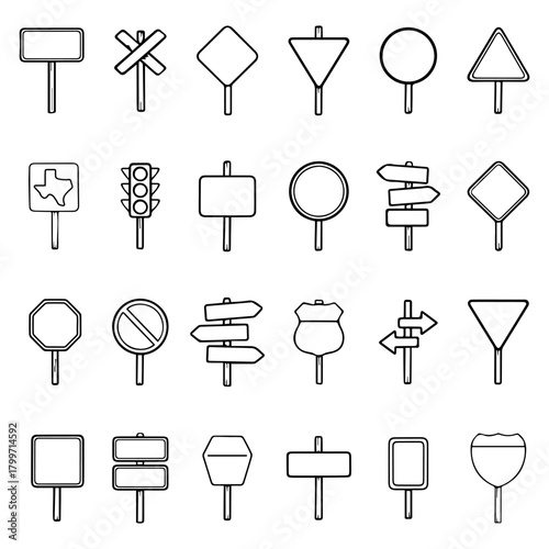 Hand drawn road sign. Doodle signpost, sketch street direction pointer.