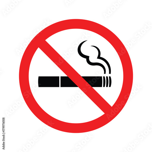 No smoking sign isolated on, a prohibition of smoking area