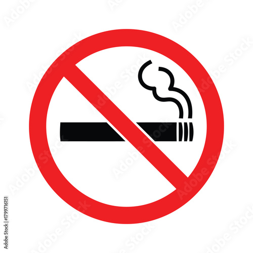 No smoking sign isolated on, a symbol of smokefree areas