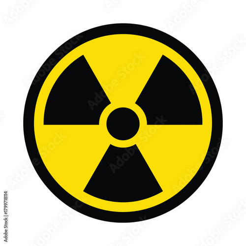Radioactive hazard symbol isolated on