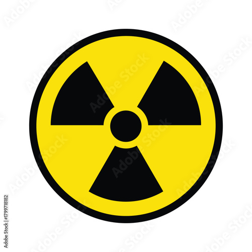 Radioactive hazard symbol isolated on