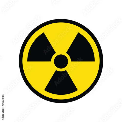 Radiation hazard symbol isolated on warns of radioactive material