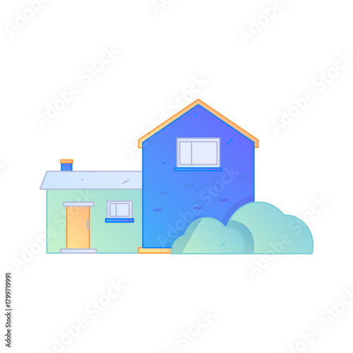 Smart Home Housing Architecture Real Estate Transaction Gradient Flat Vector Illustration Investment Mortgage Asset

