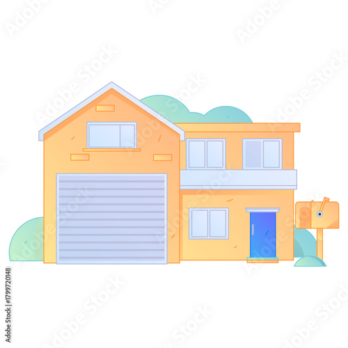 Smart Home Housing Architecture Real Estate Transaction Gradient Flat Vector Illustration Investment Mortgage Asset
