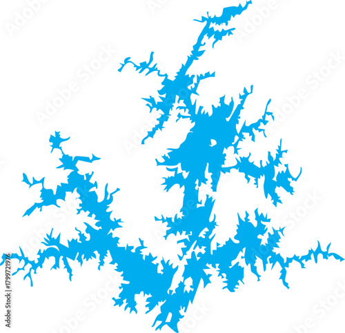 Lake Martin Reservoir in Alabama Map Shape