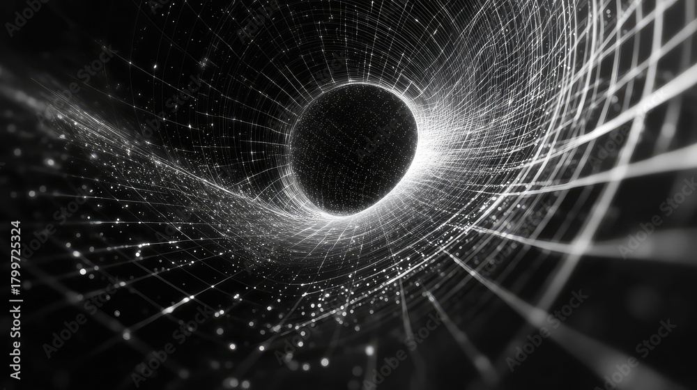 Fototapeta premium Digital black hole pulling data and information into singularity