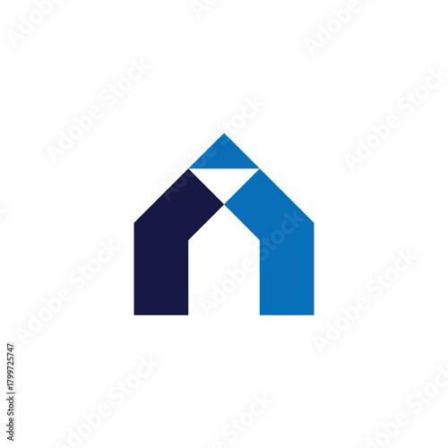 house construction logo. residential, renovation roofing.