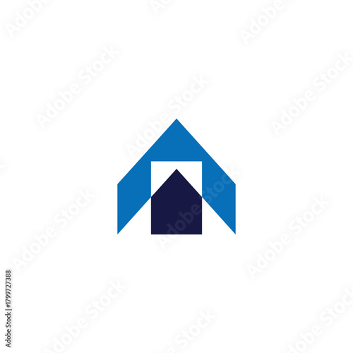 Roof Symbol logo. arrow minimalist clean symbol