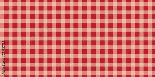 RED Gingham seamless pattern. Texture from rhombus/squares for - plaid, tablecloths, clothes, shirts, dresses, paper, bedding, blankets, quilts and other textile products. Vector illustration.