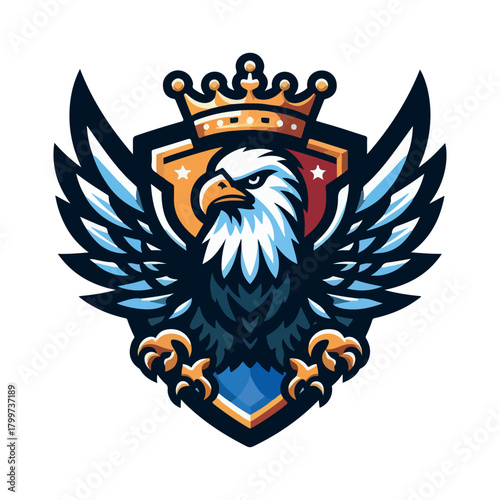 Eagle bird mascot esport logo badge