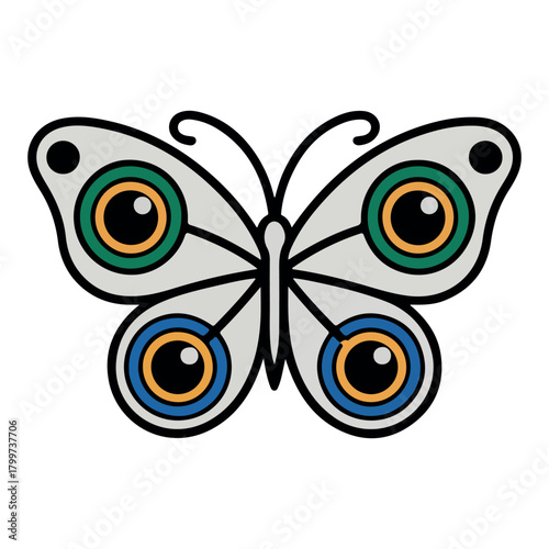 Beautiful butterfly mandala arts isolated on white background