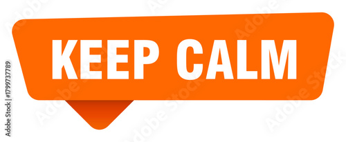 keep calm sticker. keep calm orange sign isolated on transpatent background