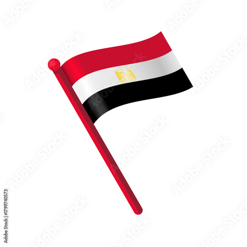 Waving egypt flag vector illustration, isolated