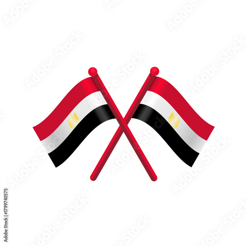 Crossed egypt flags vector illustration, isolated